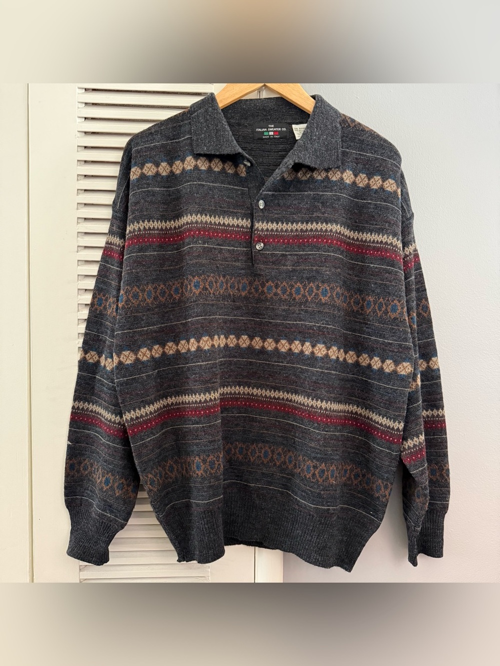 Vintage The Italian Sweater Co. Made In Italy Button Up Sweater  Sz XL
